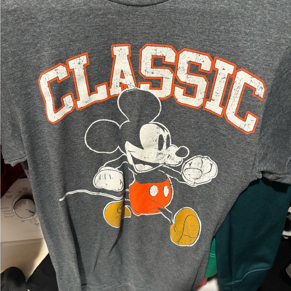 Disney Mickey and Friends Gray T-Shirt with Orange Accents